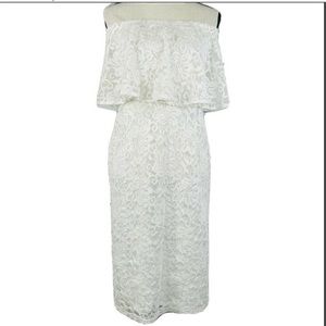 Thalia Sodi Dress Sheath Strapless Floral Lace